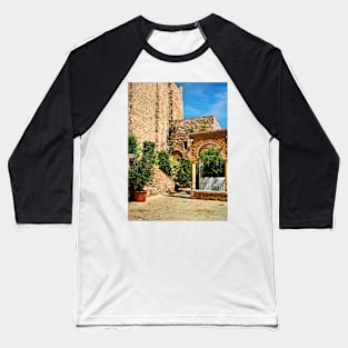 A Sunlit Terrace in Mojácar Pueblo Baseball T-Shirt